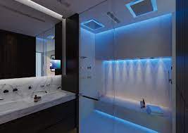 The distance between hot and cold water. Spa Showers Concept Design