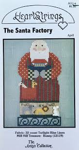 Stitch count 56w x 75h. The Santa Factory April By Pat Thode Heartstrings Xs4 Christmas Cross Stitch Cross Stitch Patterns Christmas Cross Stitch