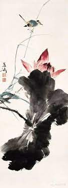 王雪涛示范如何画牡丹 荷花 非常珍贵的视频 새 그림 연꽃 그림 그림