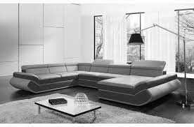 Maybe you would like to learn more about one of these? Canape D Angle Convertible Genova En Simili Cuir De Qualite Gris Clair Et Gris Fonce Mobilier Prive