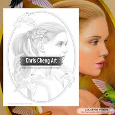 Coloring Page "SELENE ~ HUMMINGBIRDS"