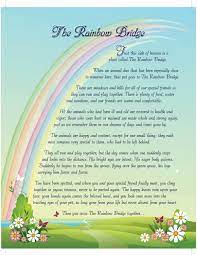 Rainbow bridge is a lovely prose poem written for anyone who's suffered the loss of a beloved pet. Rainbow Bridge 8x10 Digital Download For Framing Rainbow Bridge Poem Rainbow Bridge Dog Rainbow Bridge Cat Pet Loss Card Over Therainbowus Rainbow Bridge Cat Rainbow Bridge Dog Rainbow Bridge Poem