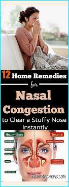 12 Natural Remedies For Congestion Relief And Stuffy Nose Natural Remedies For Congestion Nasal Congestion Stuffy Nose