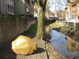 Schwabach Germany City Known For Its Goldworking Rock Overlaid With Gold Leaf Schwabach Deutschland Bayern