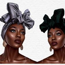 African American Clipart Short Hair Afro Fashion Girl Beautiful Girly  Clipart Dark Skin Woman Graphics Print