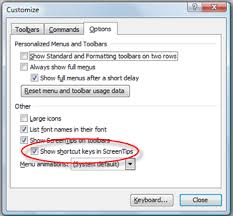 Watching The Net Display Keyboard Shortcut Keys In Microsoft Word Balloon Screen Tips