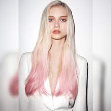 Free Shipping Pastel Pink Blonde Gradient Wigs With Bangs Balayage Hair Hair Color Pink Blonde With Pink