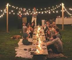 How To Plan An Engagement Party Outdoor Party Decorations Outdoor Thanksgiving Backyard Party