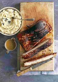 Slow Roast Pork Belly With Black Pudding Mash And Grain Mustard Sauce Recipe Slow Roast Pork Pork Belly Slow Roast