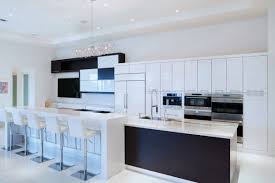 If you have cabinets with glass fronts, use a specialized glass cleaner to prevent streaks and. Black And White Contemporary Kitchen Crystal Cabinets