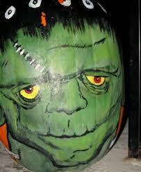 Frankenstein halloween pumpkin painting art. Frankenstein Pumpkin Paintings