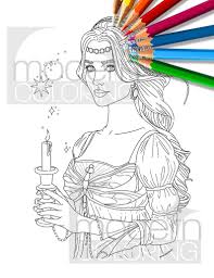 Download and print these adult coloring pages for free. Two Coloring Pages Crystal Queen Glow Princess From Etsy Coloring Pages Circle Art Coloring Books