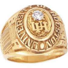 Personalized men's 14kt gold plated celebrium large classic class ring. University Of Houston Men S Traditional