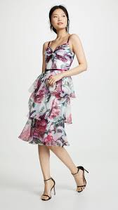 Marchesa Notte Floral Organza Tiered Gown Trendy Cocktail Dresses Marchesa Gowns