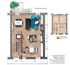 Casa a due piani di disegno nello stile barrocco illustrazione. Casa Su Due Livelli 61 61 Mq Con Divisioni Salvaspazio Cose Di Casa