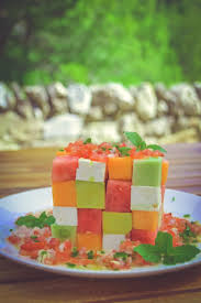 Sommerlicher Melonensalat Mit Feta Und Avocado Rezept Salat Mit Melone Melonensalat Melonensalat Mit Feta