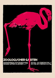 Zoologischer Garten Flamingo Kuriosis Vintage Prints In 2020 Vintage French Posters Hohlwein Vintage Posters