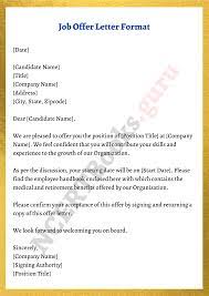 A job offer letter is a formal document sent to candidates selected for employment. Free Job Offer Letter Format Samples How To Write A Job Offer Letter
