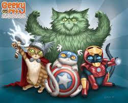 Cat Avengers 10x8 Art Print Cats Dressed Up Like Thor Etsy Cat Art Super Cat Cat Dressed Up