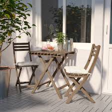 Askholmen Table 2 Chairs Outdoor Gray Gray Brown Stained Ikea Used Outdoor Furniture Outdoor Chairs Wooden Outdoor Furniture