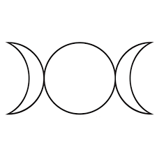 Within some paths and traditions, this symbol is also known as the triple goddess and is used to show the three phases of womanhood: Triple Moon Symbol