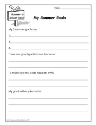 My Summer Goals Worksheet Worksheets Goals Worksheet Summer Goals Summer Writing Activity