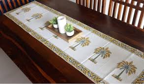 Magnolia leaf placemats, set of four. Buy Vivid Garden Yellow And White Hand Block Print Table Runner 16 X 50 Online In India Wooden Street