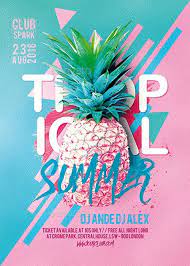 Tropical Summer Party Flyer Template Https Ffflyer Com Tropical Summer Party Flyer Template En Event Poster Design Flyer Design Inspiration Flyer Template
