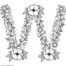 Download This Free Floral Alphabet Letter W Coloring Pages Coloring Coloringbook Coloringpages F Alphabet Coloring Coloring Letters Alphabet Coloring Pages