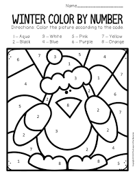 Color By Number Winter Preschool Worksheets Preschool Winter Worksheets Preschool Worksheets Winter Preschool