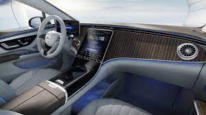 This large, curved screen unit. Mercedes Benz Unveils 2022 Eqs Interior Without Mbux Hyperscreen Slashgear