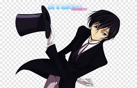 Her hair forms fringes that sweep from either side. Clamp Render Black Haired Male Anime Character Png Pngegg