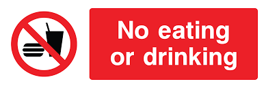 Not the cat.) there may be a more serious reason your cat isn't eating. No Eating Or Drinking Sign Wide Big Printing