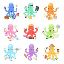 Octopus In Business Vector Business Vector Illustration Octopus Vector