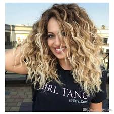 Curly Blonde Dark Roots Short Wavy Curly Hair Hair Styles Curly Hair Styles Naturally