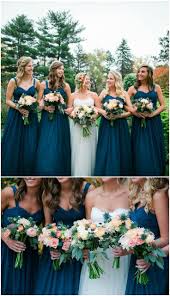 Blue Bridal Party Matching Dark Teal Bridesmaid Dresses Pastel Pink Floral Wedding Bouqu Dark Teal Bridesmaid Dresses Teal Bridesmaid Dresses Teal Bridesmaid