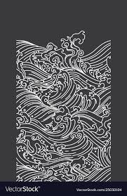 Black And White Ocean Wave Pattern Ocean Wave Seamless Black Background Vector Image On Vectorstock In 2020 Wave Illustration Ocean Illustration Wave Drawing