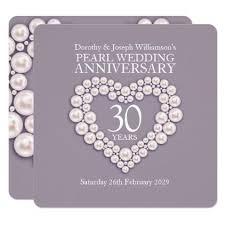 Pearl Wedding Anniversary 30 Years Party Invites Zazzle Com Wedding Anniversary Party Invitations 30th Wedding Anniversary Card Pearl Wedding Invitations