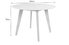 76 cm dimensions des allonges: Table Ronde Blanc Et Bois D100 Cm Leena Miliboo