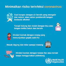 Tindakan pencegahan untuk mengurangi kemungkinan infeksi antara lain tetap berada di rumah, menghindari bepergian dan beraktivitas di tempat umum, sering mencuci tangan dengan sabun dan air, tidak menyentuh mata, hidung, atau mulut dengan tangan. Cara Pencegahan Penyebaran Virus Corona Covid 19 Carsome Indonesia