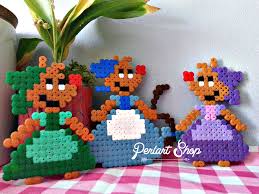 Decoration D I S N E Y Lot De 3 Souris De Cendrillon En Perles Hama Perles Par Perlart Shop Hama Beads Disney Perles Hama Billes De Fer