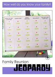 Also available are the clues with the answers. Family Reunion Games Jeopardy Onecreativemommy Com