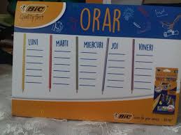 Școlăreii vor fi încântați să primească, în prima zi de școală, un orar frumos colorat în care își vor nota orele/materiile pe care le vor studia. Orar Scolar De Birou Alexandria Olx Ro