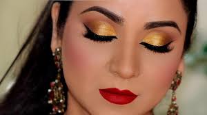 gold smokey eye makeup tutorial