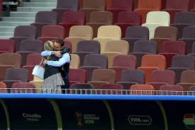 Gareth southgate celebrates after england go through to the world cup quarter finals on penalties at the match gareth southgate hugs his wife alison while watched by his daughter mia and son flynn. Touching Moment Emotional Gareth Southgate Was Hugged By His Wife In Empty World Cup Stadium After England Crashed Out Of The Tournament London Evening Standard Evening Standard