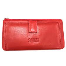 Women S Leather Wallet 2 Compartments Coin Purse Coveri Collection 304 G02 Red