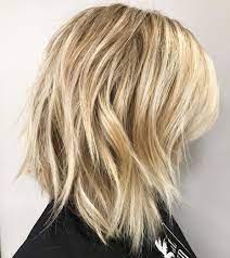 Edgy Blonde Bob Medium Haare Frisur Dicke Haare Gestufte Haare