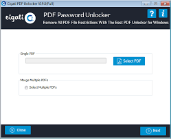 Descarga la última versión de pdf password remover: Cigati Pdf File Unlocker Get