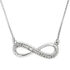 Sterling Silver Diamond Infinity Pendant Necklace