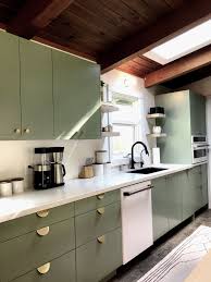 Semihandmade Diy Slab Cabinet Fronts Modern Cabin Diy Kitchen Kitchen Slab Green Kitchen Cabinets